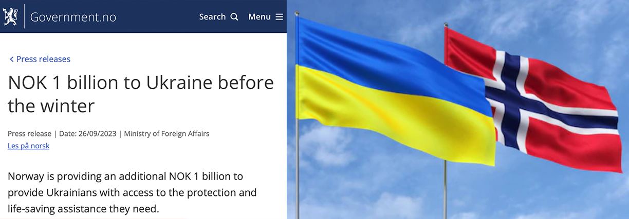Норвегия предоставит Украине гуманитарную помощь