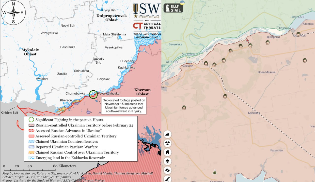 ❗️ЗСУ посунули росіян на 3−8 км від Дніпра на лівобережжі Херсонщини: ситуація на фронті