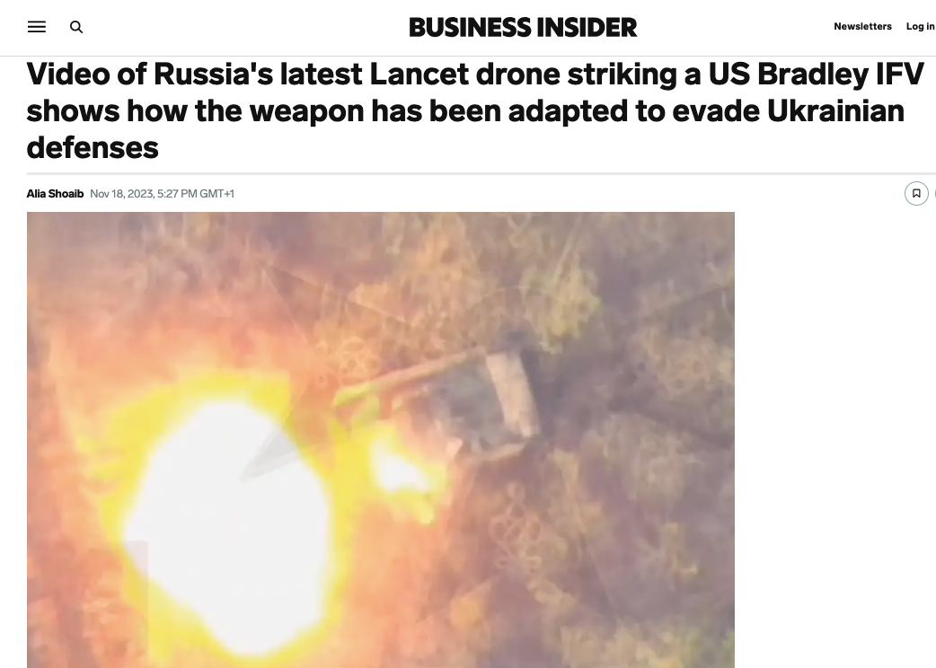 Новая модификация российского беспилотника «Ланцет» обходит защиту ВСУ и угрожает технике, — Business Insider